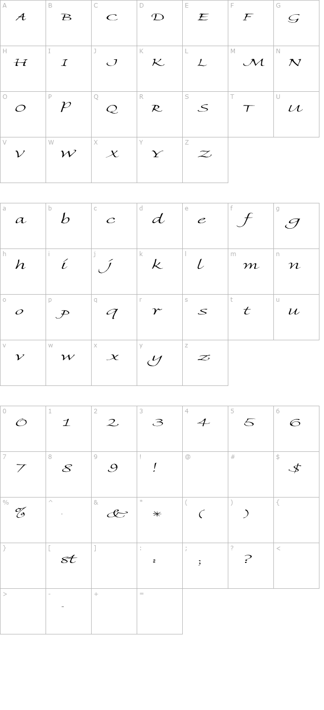 florence-light-ex character map