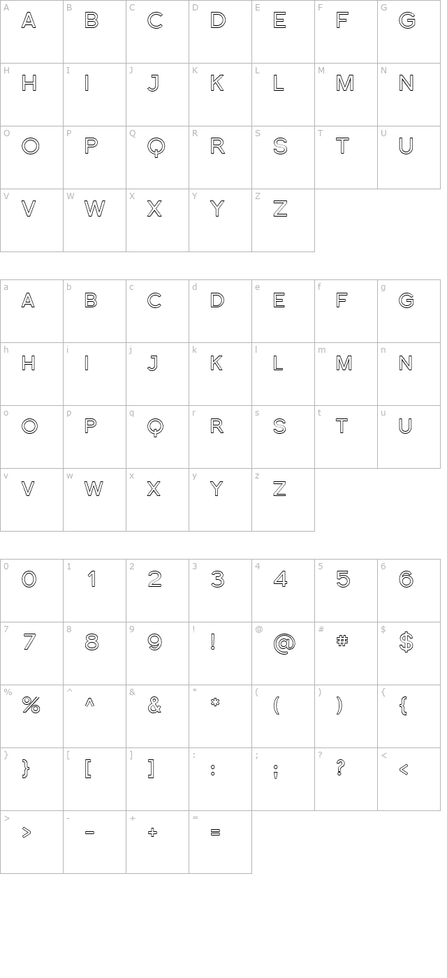 florencesans-sc-outline character map