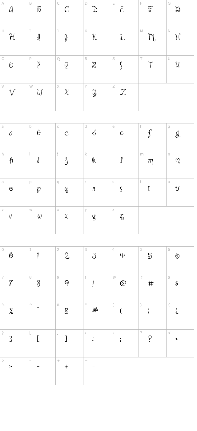 flowerpot-otf character map