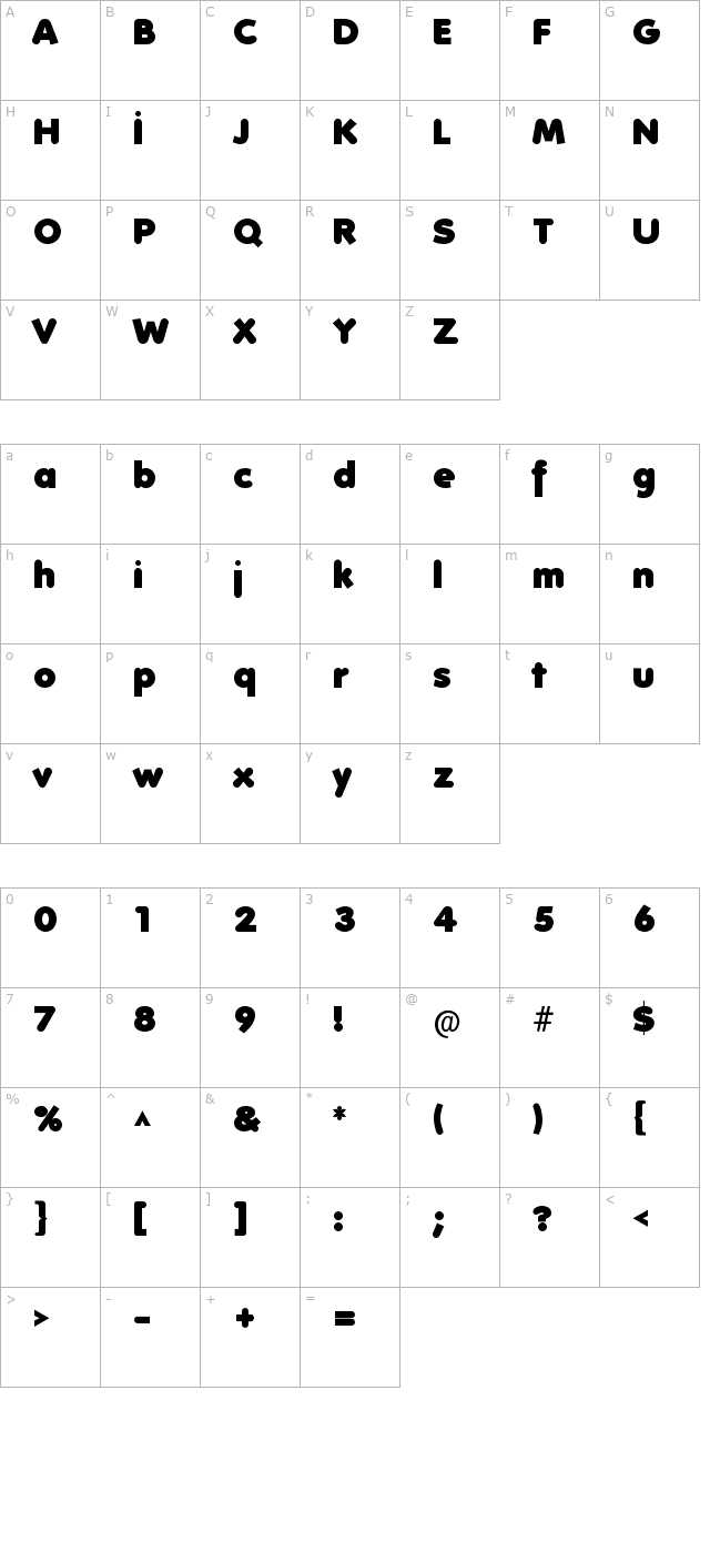 Folks-Heavy character map