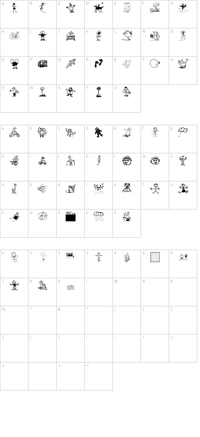 For Kids character map