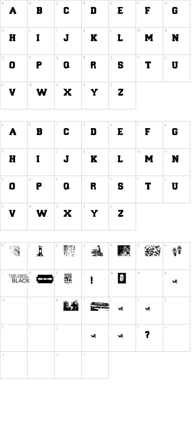 Forever Black character map