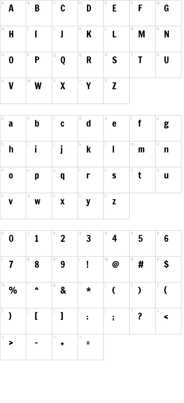 francois-one character map