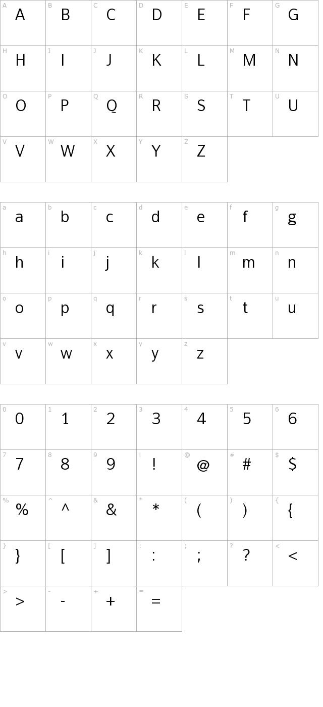 FranKleinBook character map