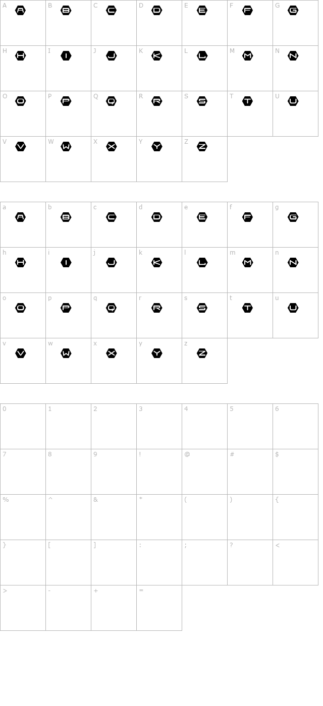 fraulein-hex character map