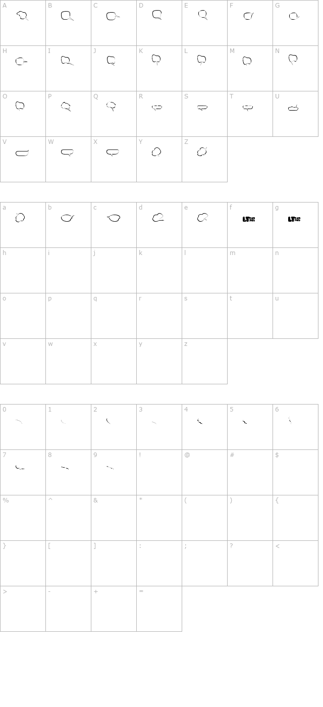 freaky-comment-balloons-lt character map