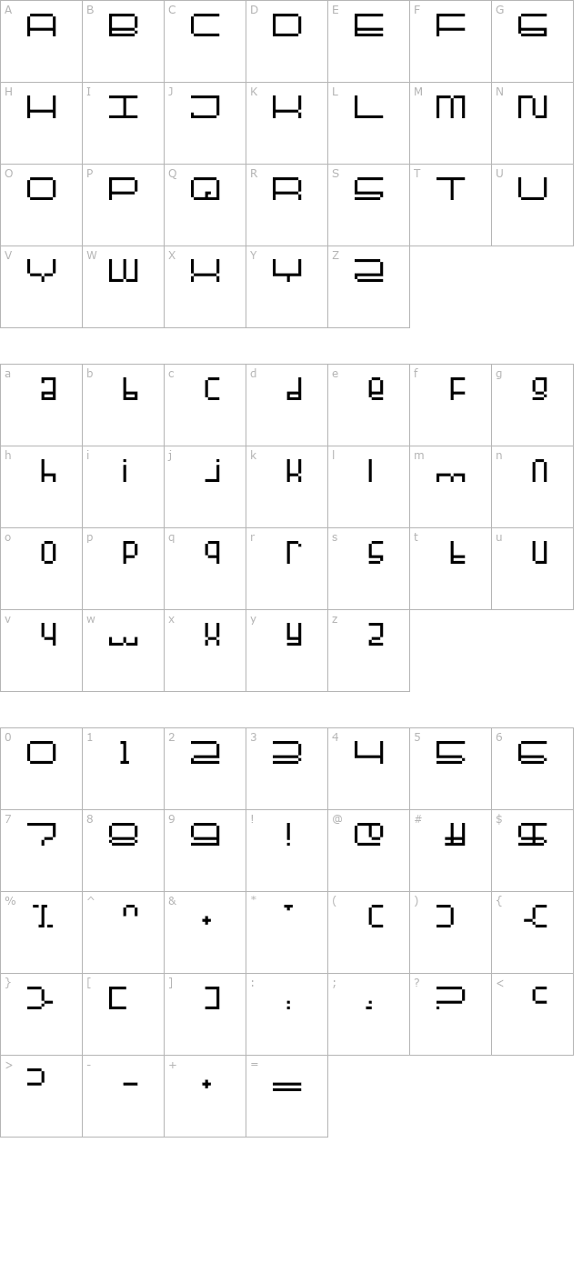 fuller-btmp character map