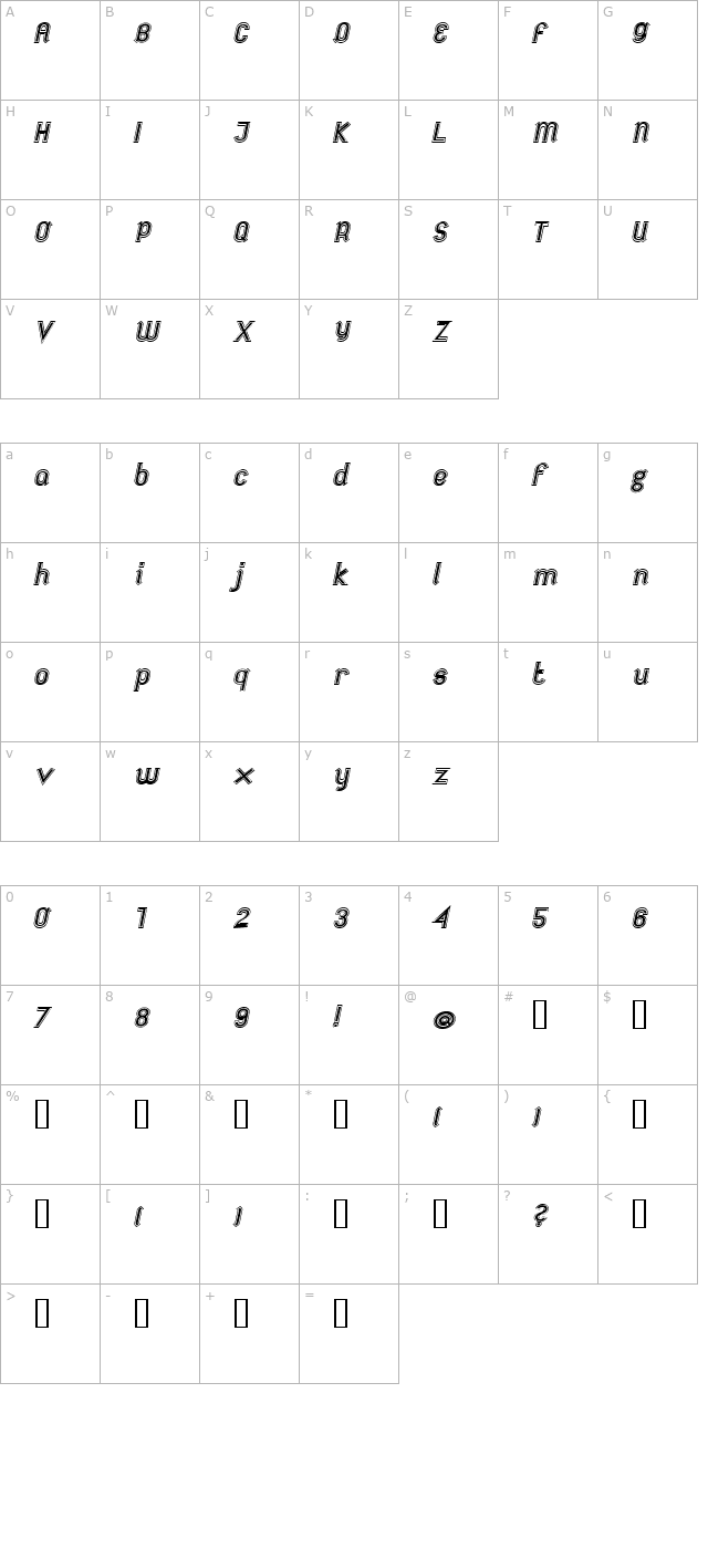 futile-extra-italic character map