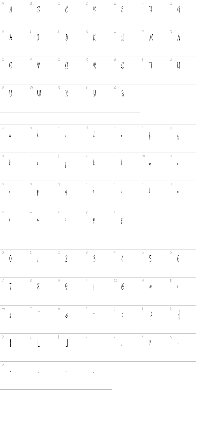 FZ HAND 13 character map