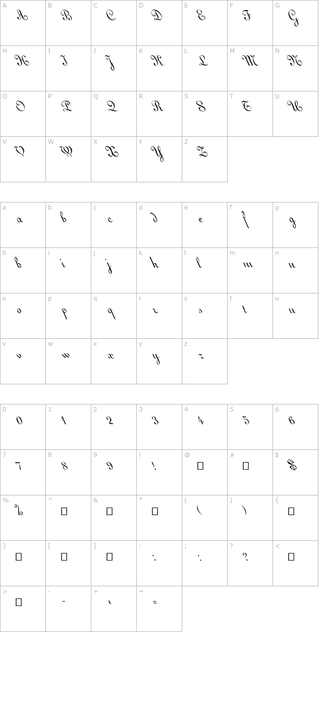 fz-script-11-lefty character map