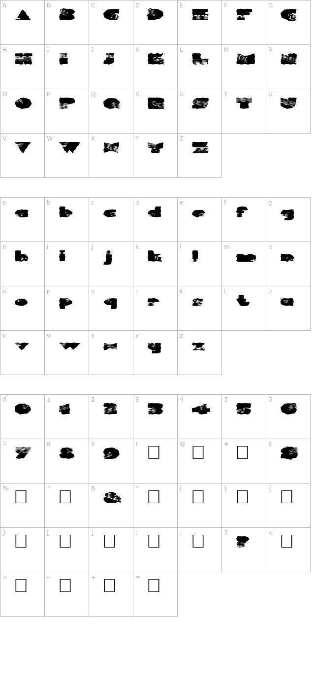 FZ WACKY 40 EX character map