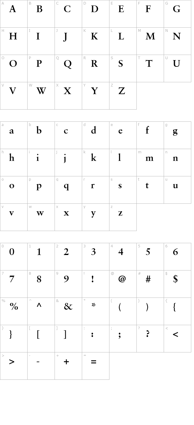 garamond-retrospective-ssi-bold character map