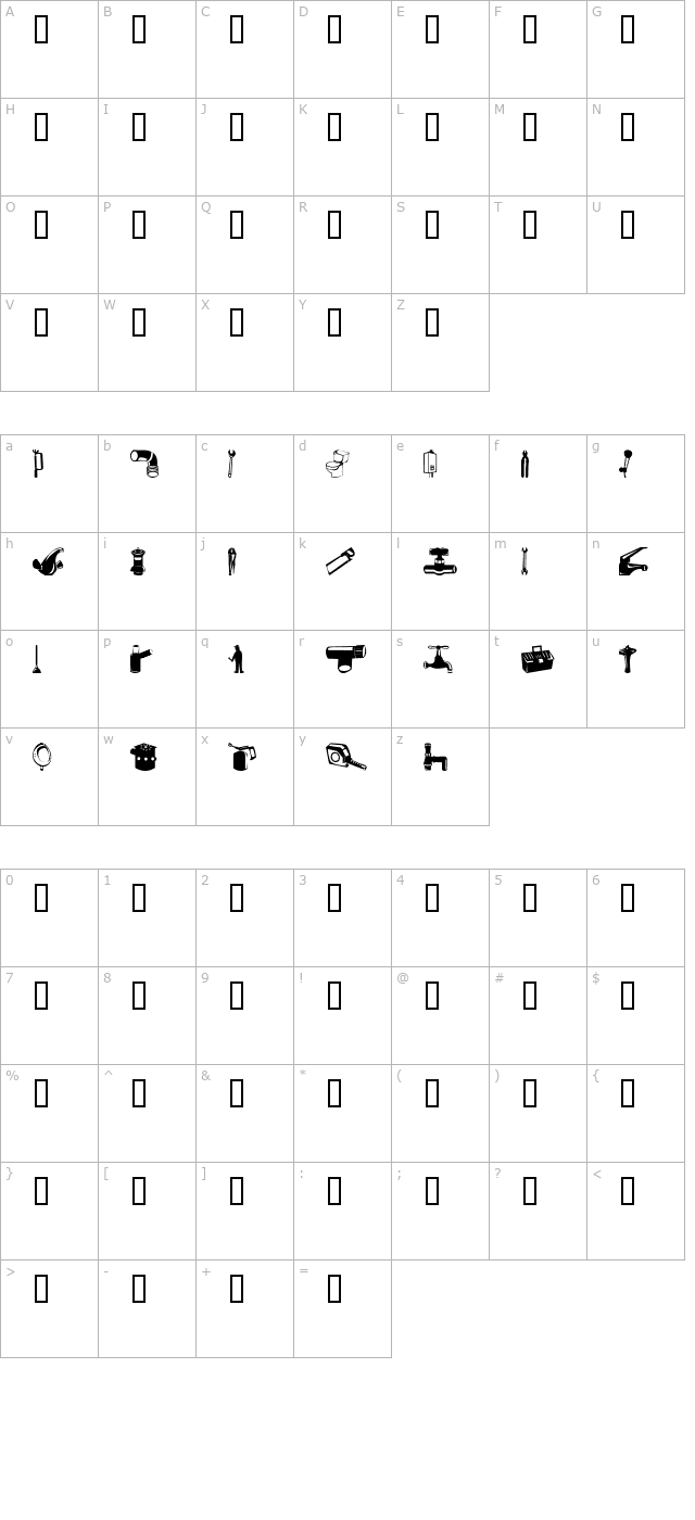 Gasfiterbarrera character map