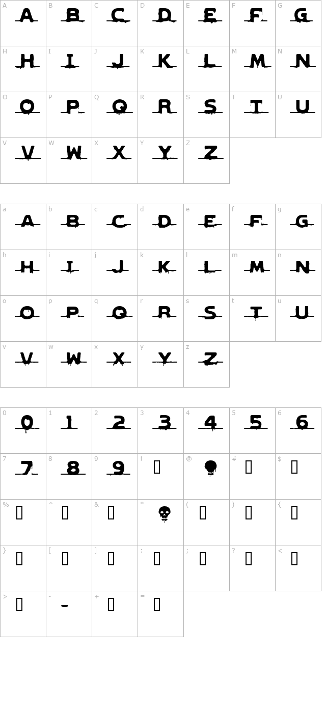 Genocide Rmx 2 character map