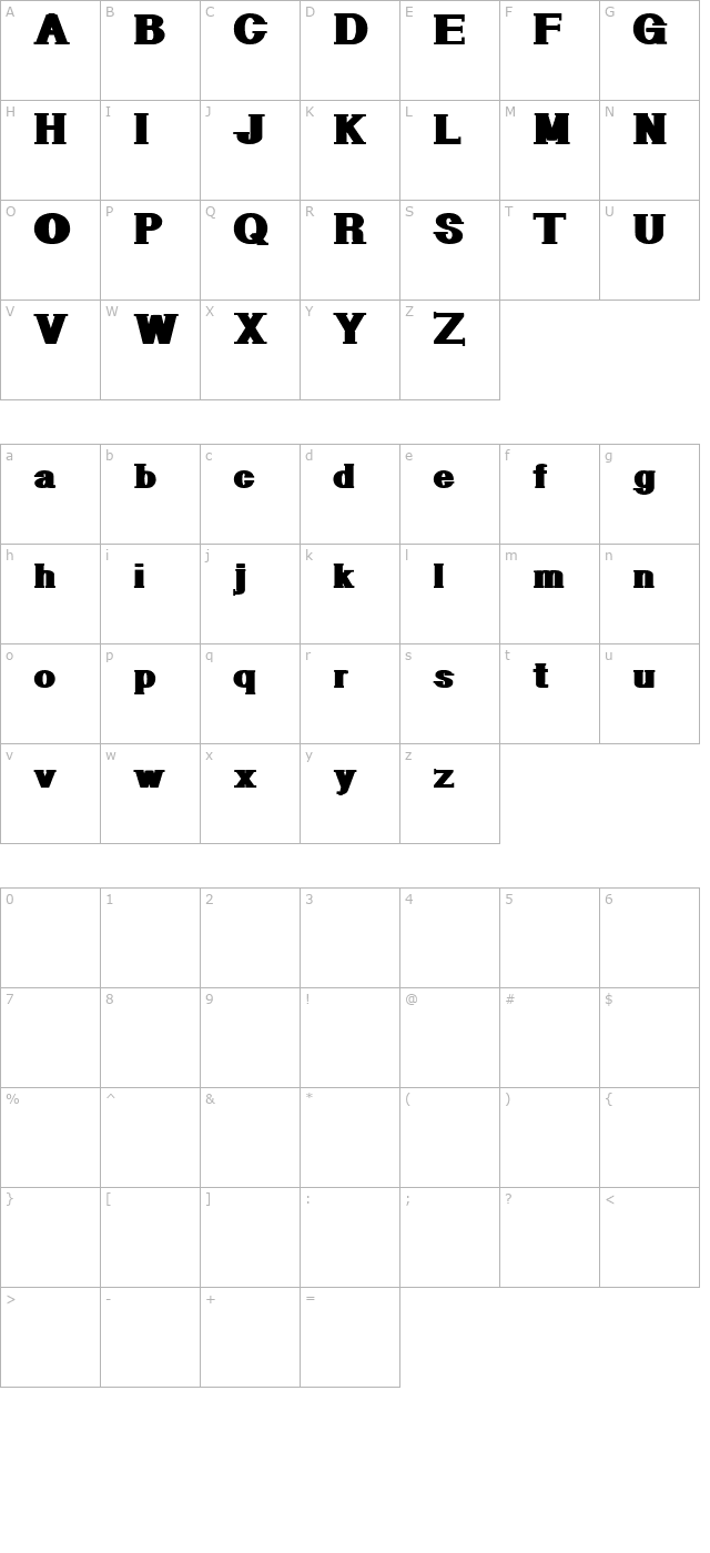 Geometric Serif PW character map