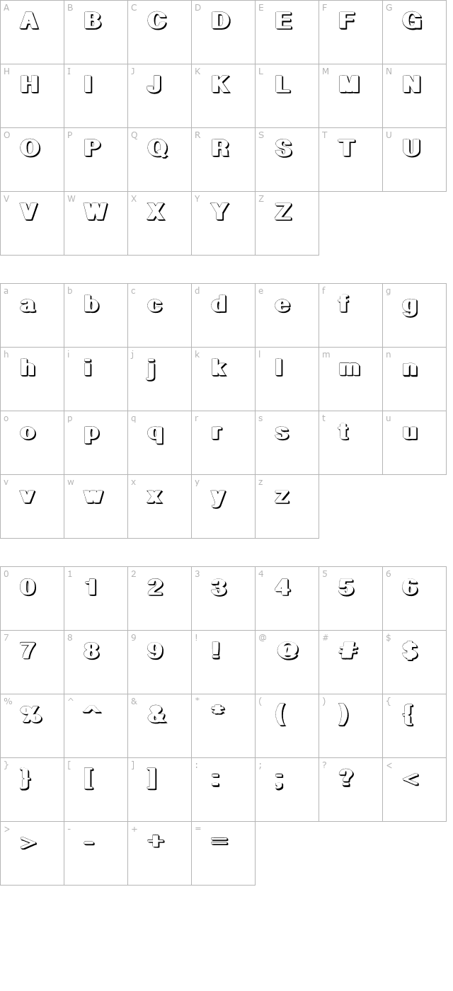 geometric-shadow-pw character map