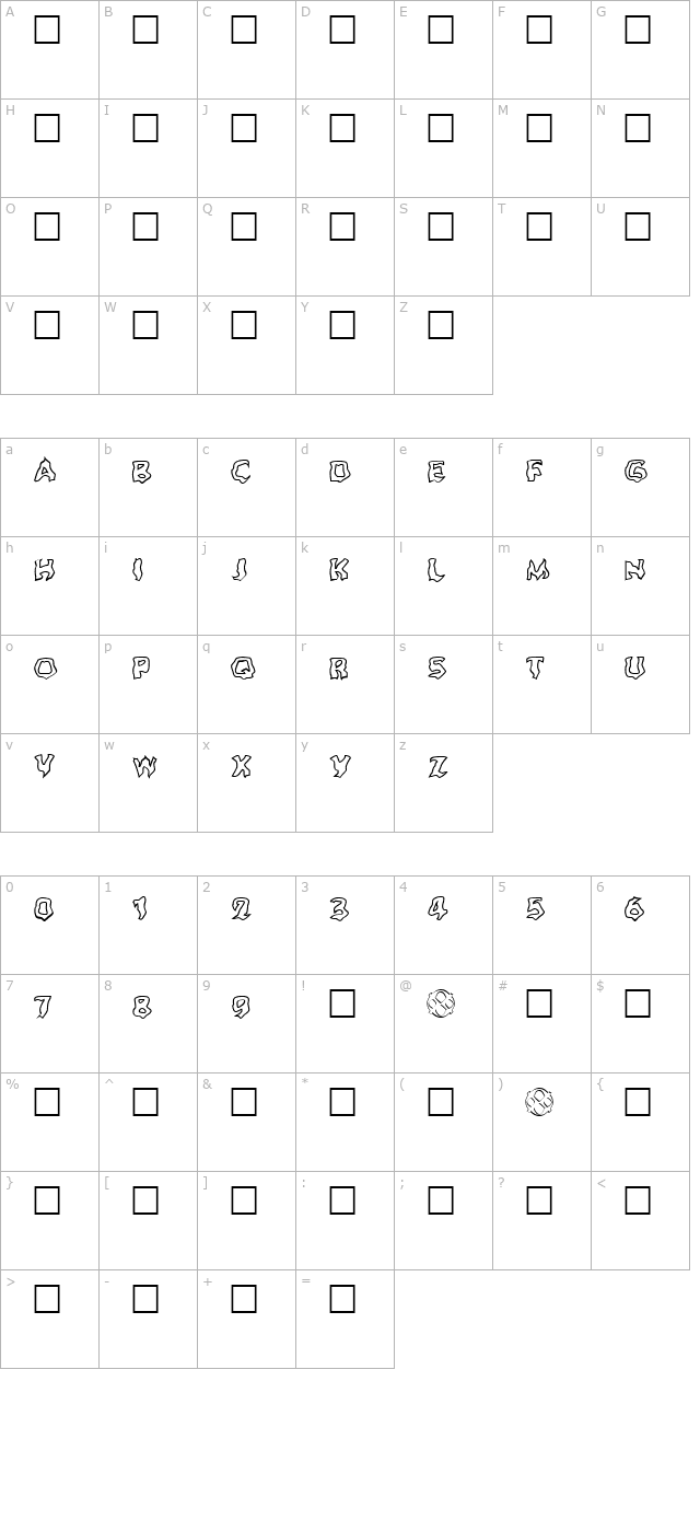 ghoul-outline character map