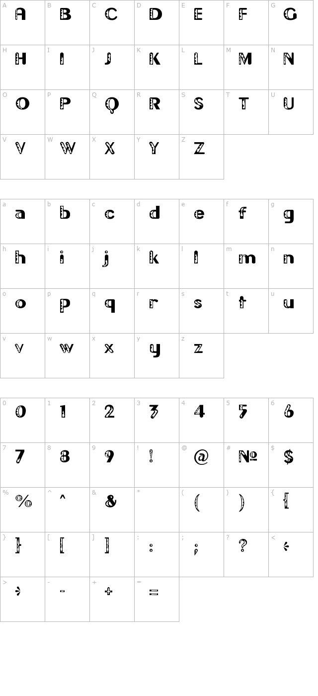 gilgongo-doro character map