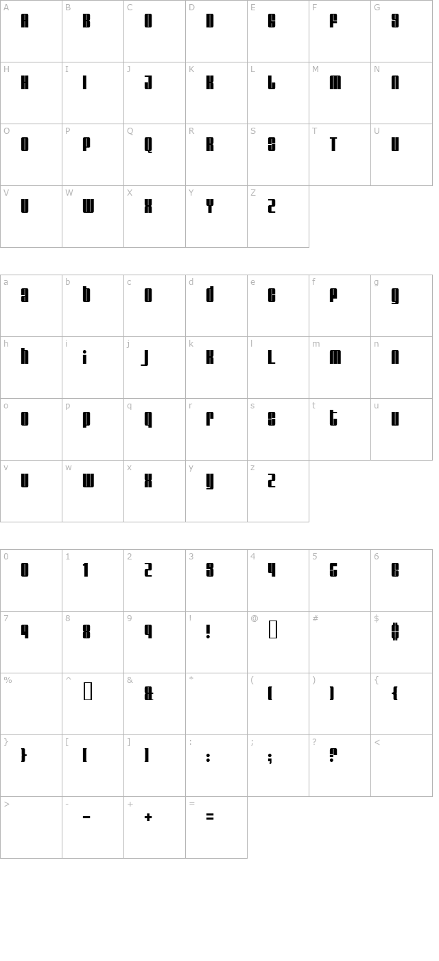 glare character map