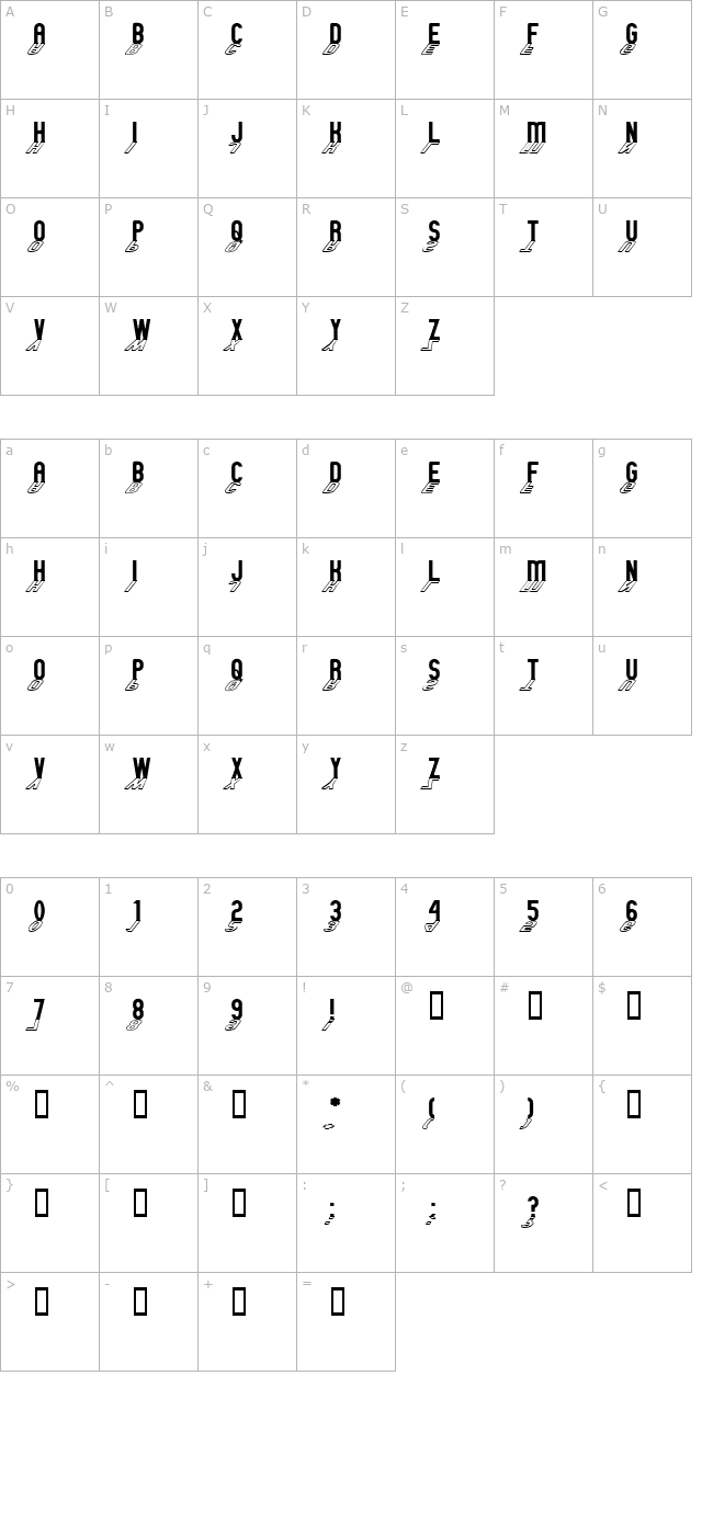 GM Exp Shadow outline character map