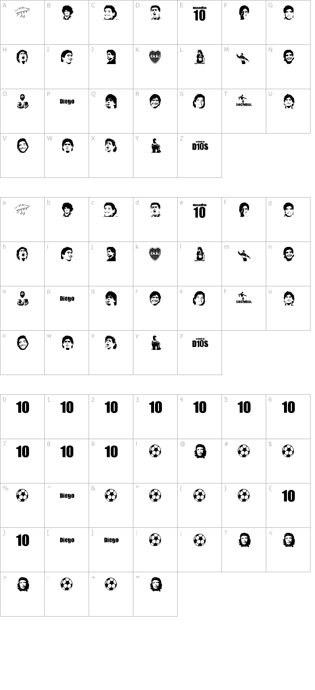 Grande Maradona character map