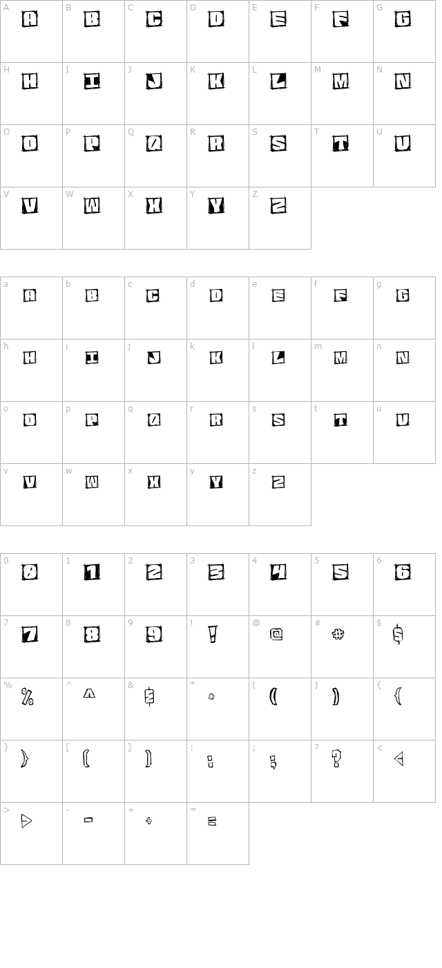 graphic-attitude character map