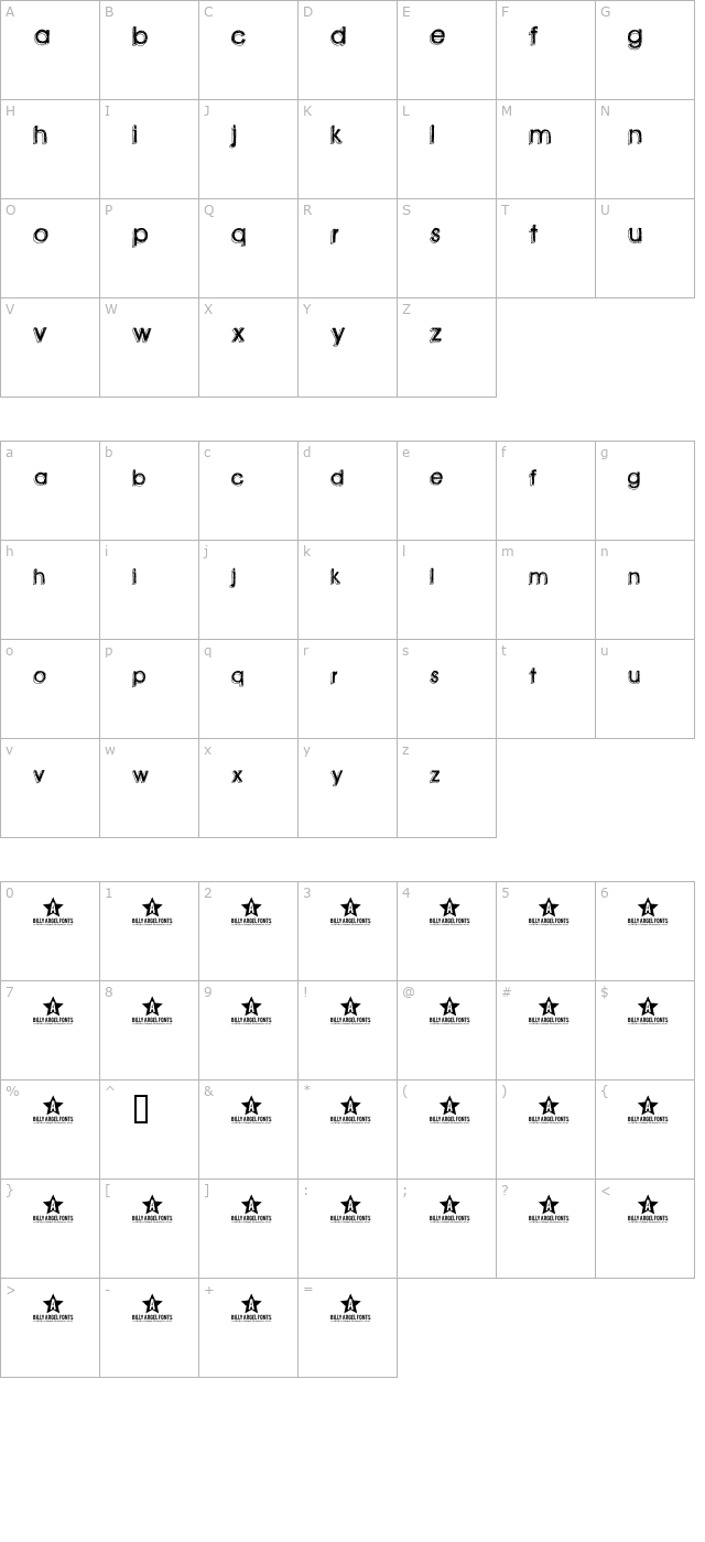 Green Piloww character map