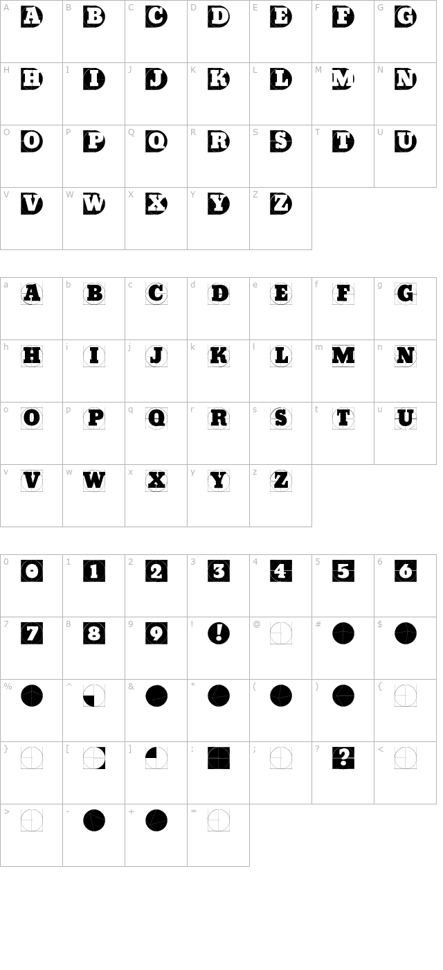 GridConcreteDue character map