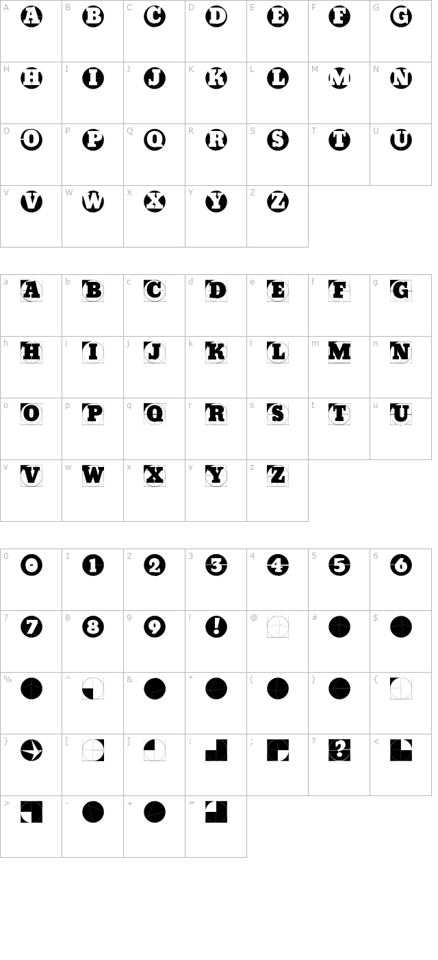 GridConcreteLogoable character map