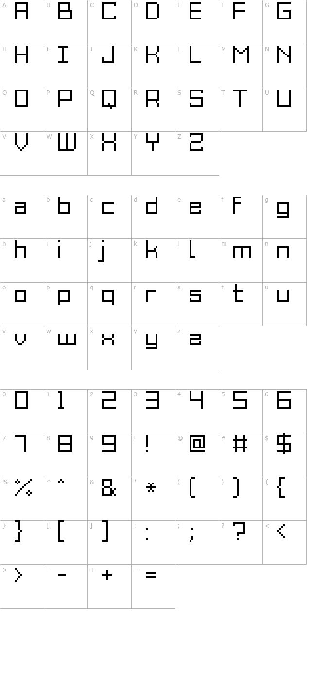 Grixel Acme 9 Regular character map