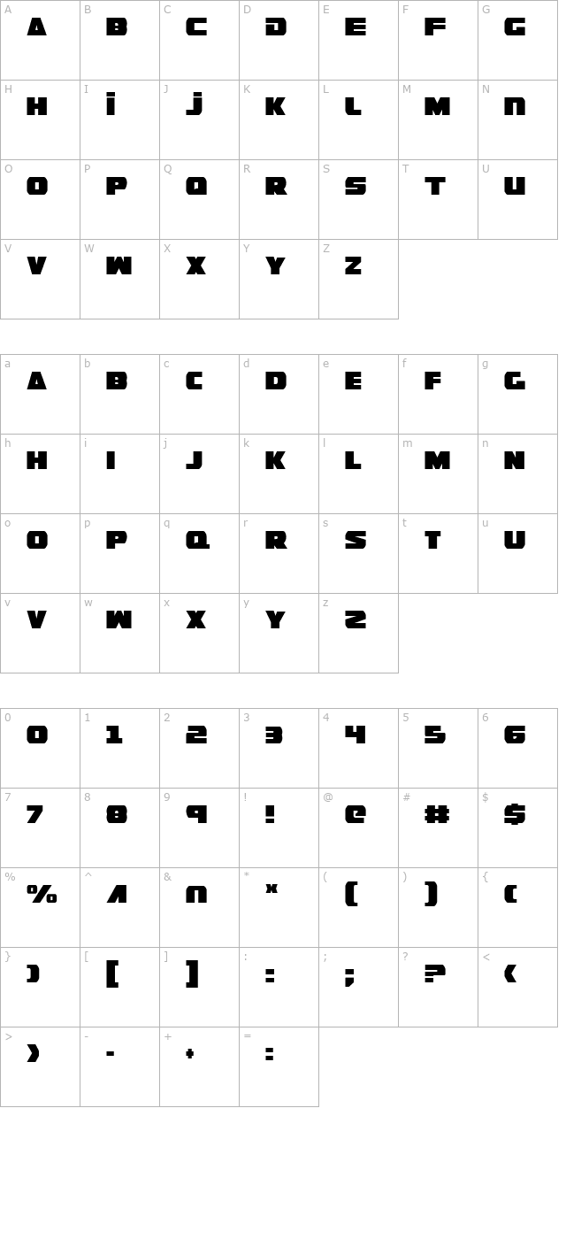 guardian-condensed character map