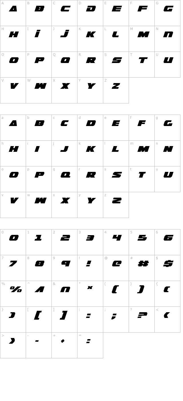 guardian-expanded-italic character map