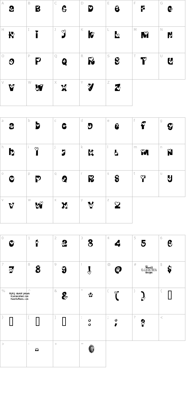 Heartland character map