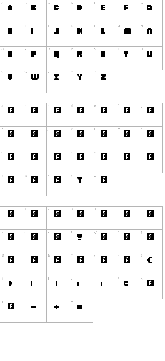 heavyLOUDedge Regular character map