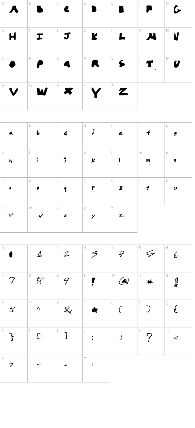 hello-brock character map