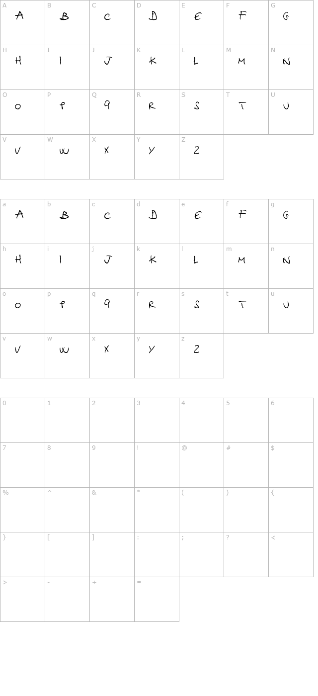 Hellphabet character map