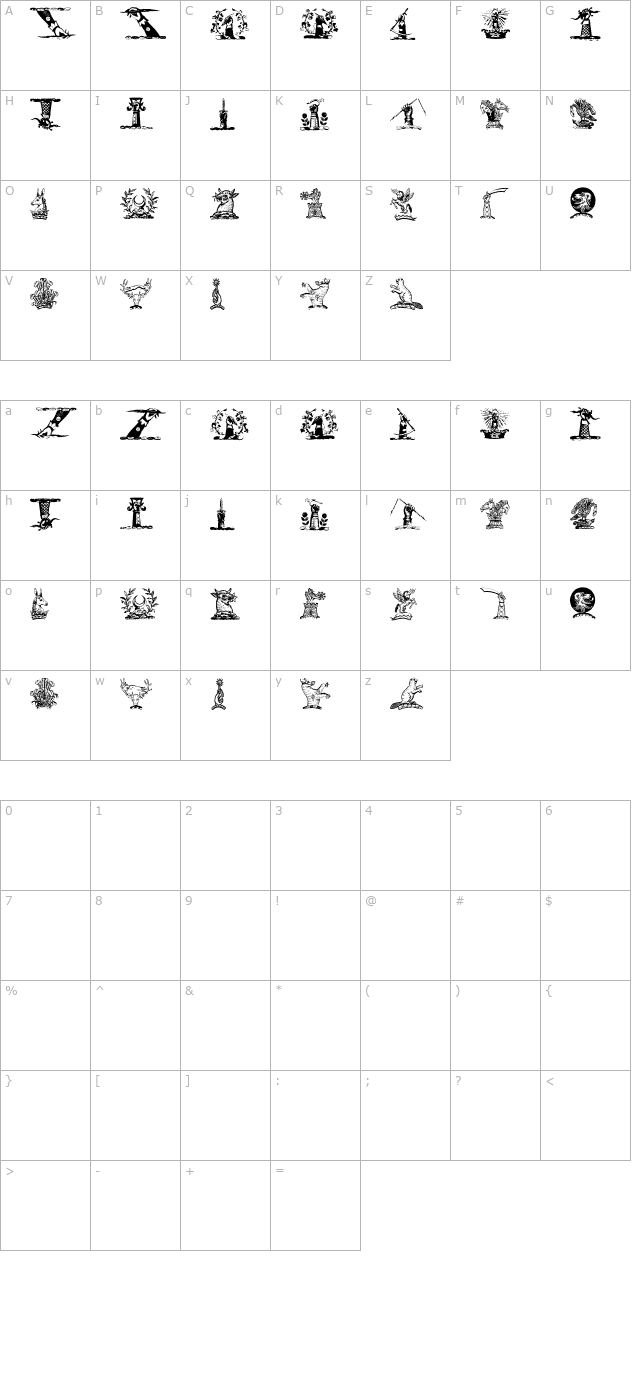 Helmbusch Crest Symbols character map