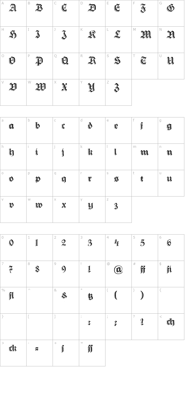 Hermann-Gotisch OTF character map