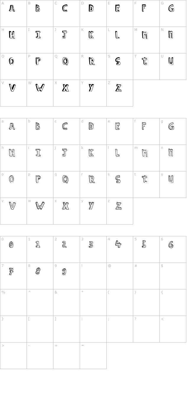 hildeCAPS character map