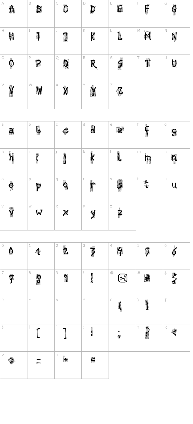 History Brush character map