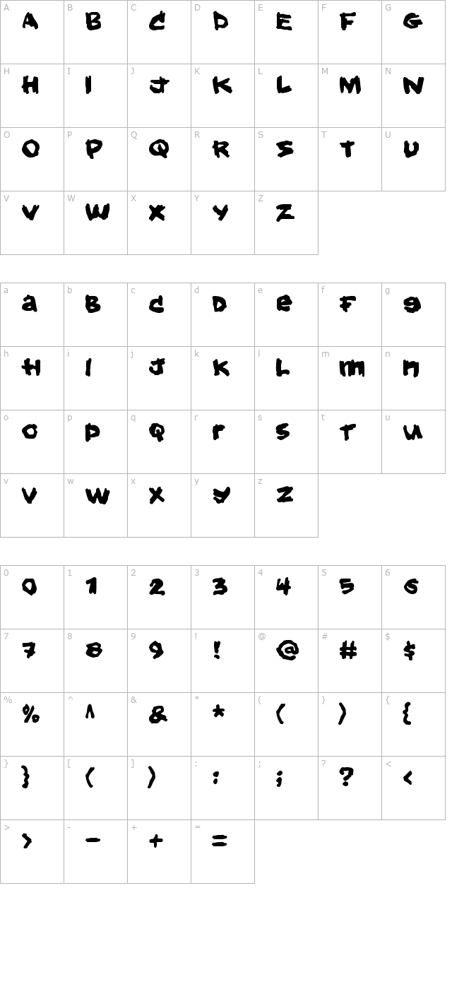 hold-your-breath character map