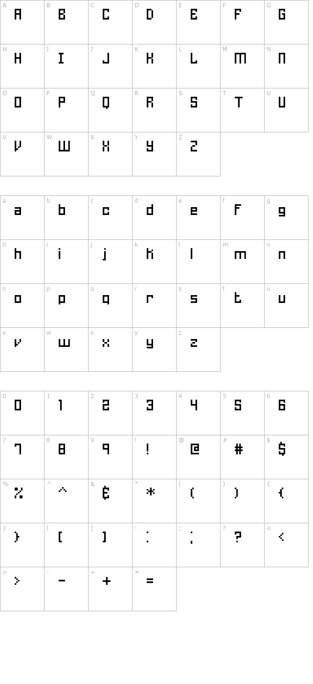 homespun-brk character map