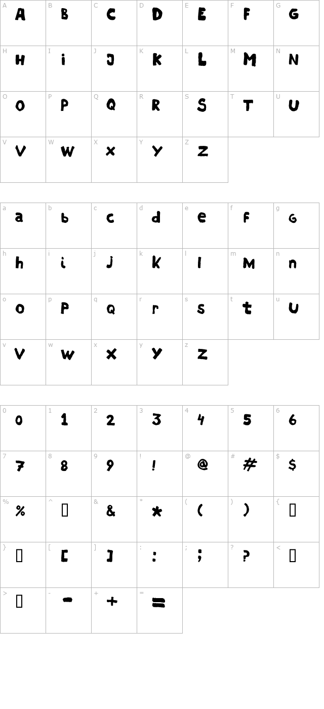 HOSTIAS OTF character map