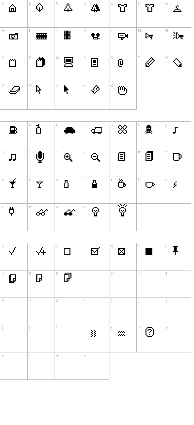 IconBitTwo character map