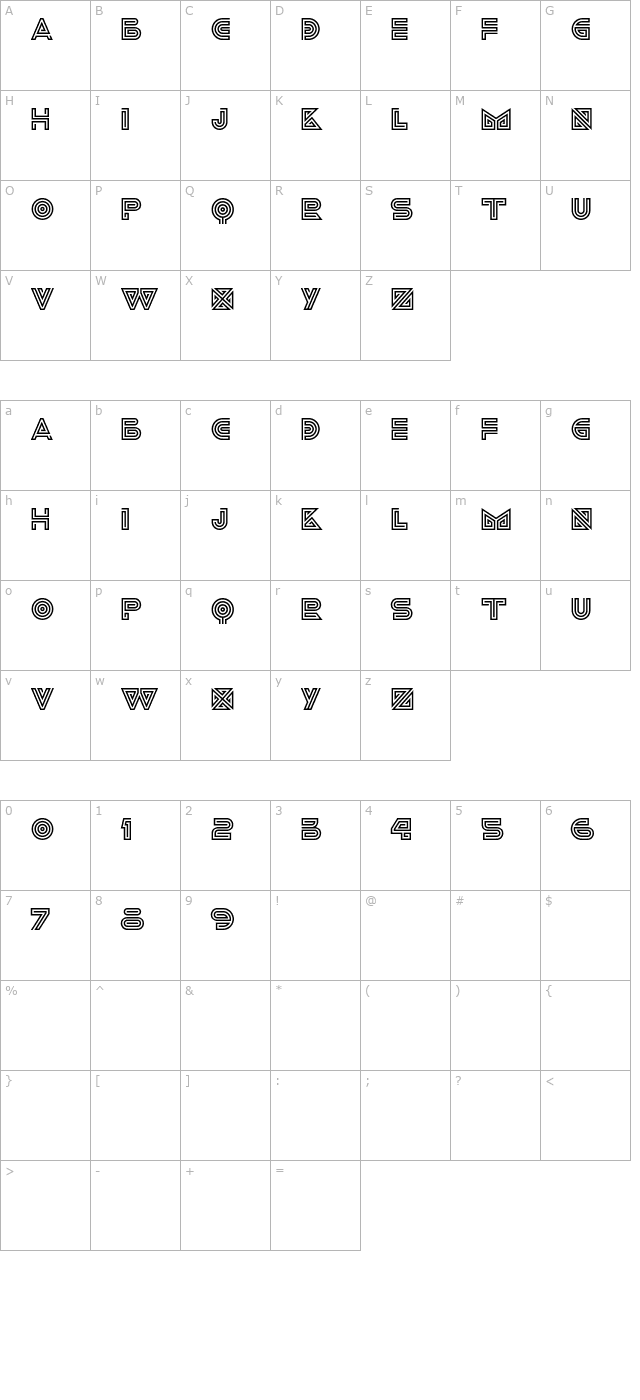 ideoma-liner character map