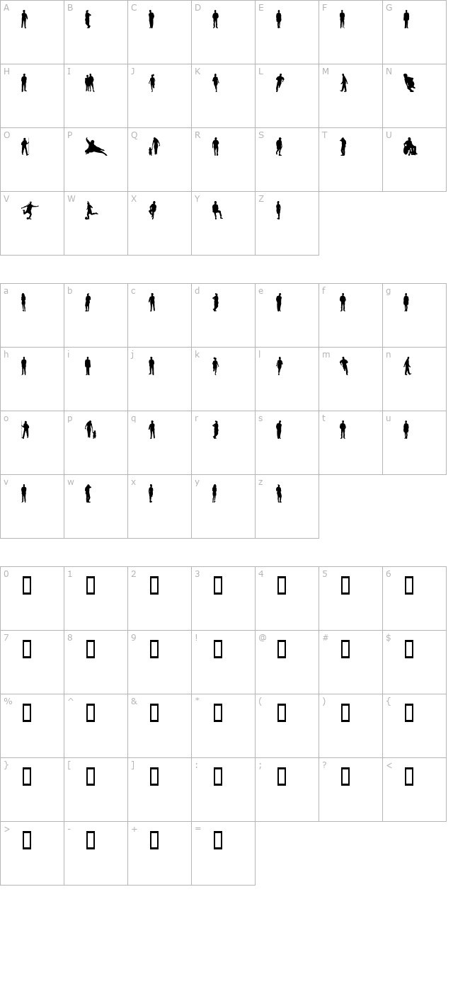 Ihminen character map