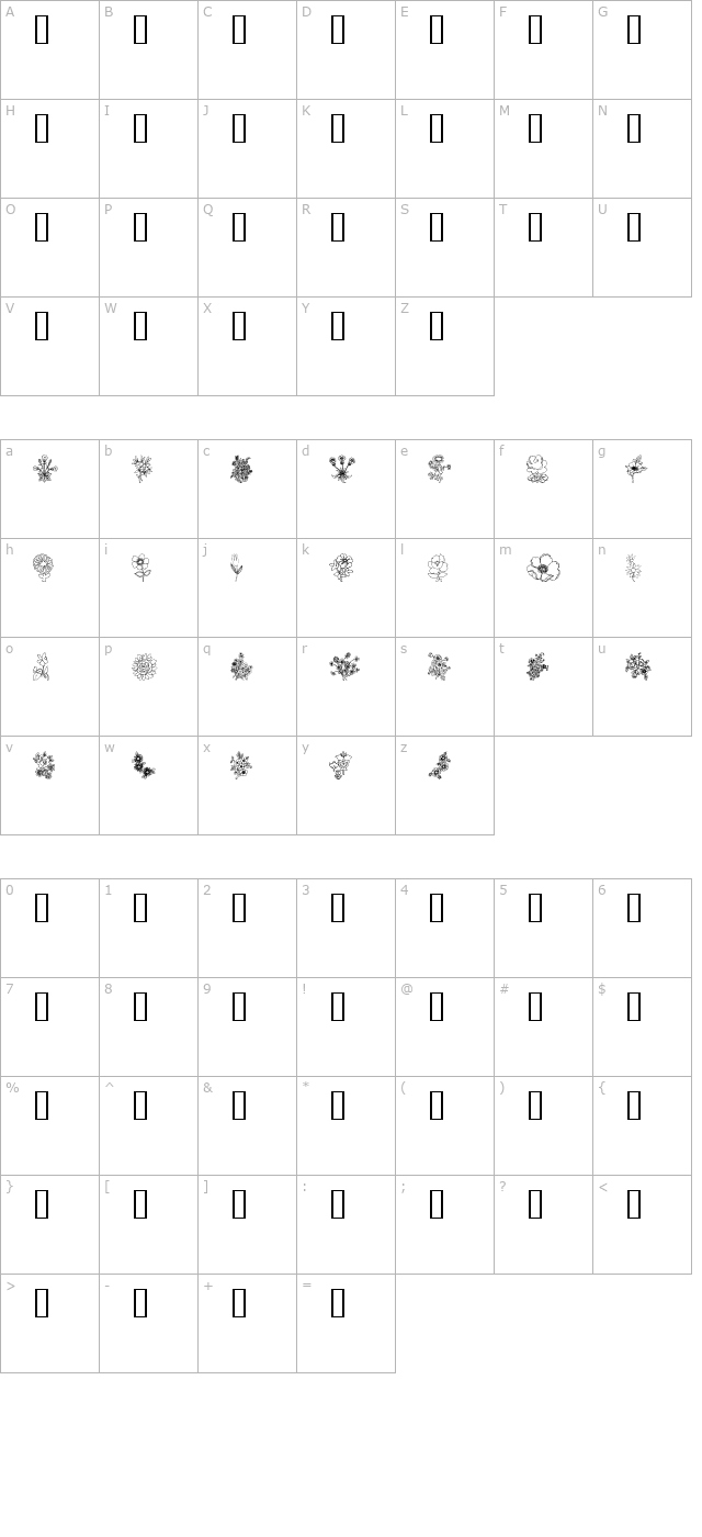 in-my-garden character map