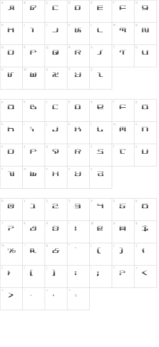 Infinity Formula Gradient character map