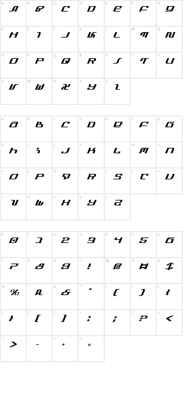 infinity-formula-italic character map