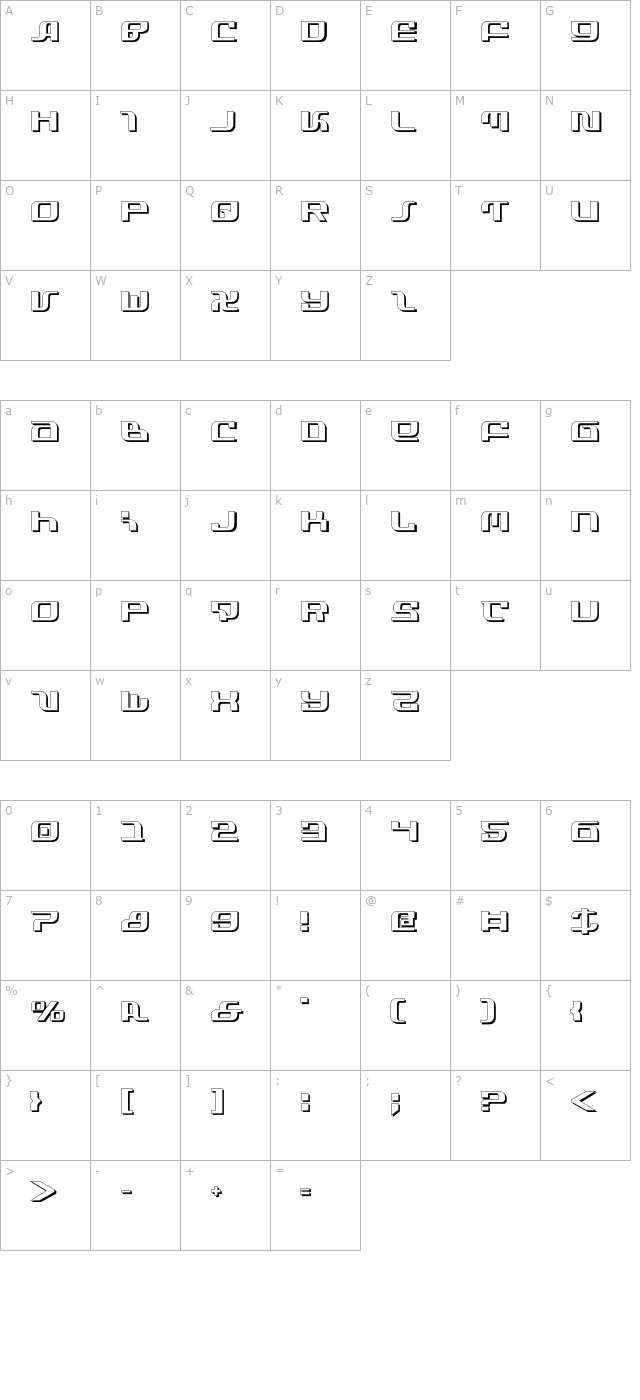 Infinity Formula Shadow character map